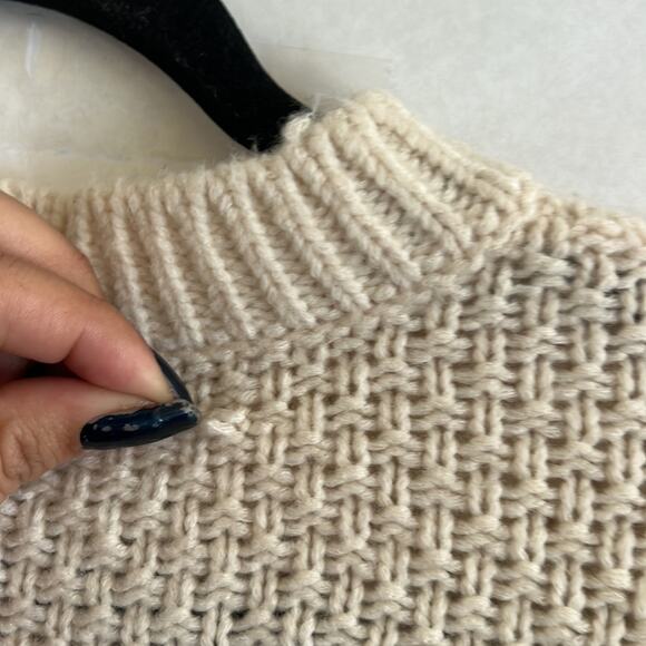 Rebecca Taylor Knit Pullover Sweater Women’s Size XS Cream Holiday Embellished - Picture 9 of 13